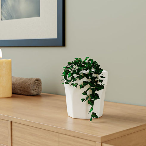 White Diamond Ceramic Planter - The Earth Store - Planter